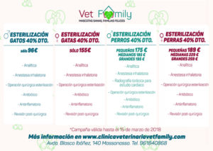 Ofertas de la Campaña solidaria de esterilización para mascotas: perros y gatos